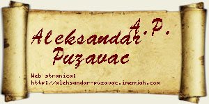 Aleksandar Puzavac vizit kartica